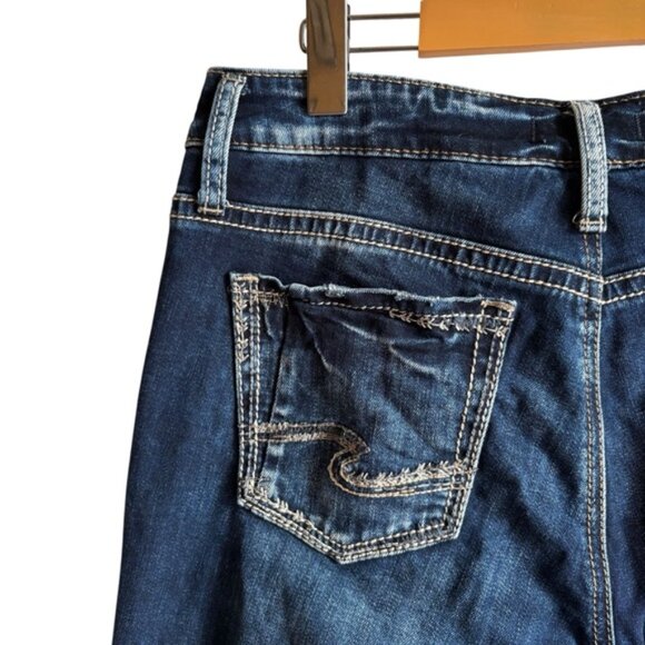 Silver Jeans Boyfriend Fit Dark Indigo 28x27 Mid Rise - Picture 10 of 13